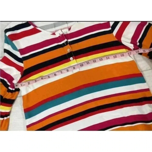 JOHN MARK rayon Striped Top Women’s Size S Babydoll Loose Fit Blouse Shirt boho - Picture 11 of 15